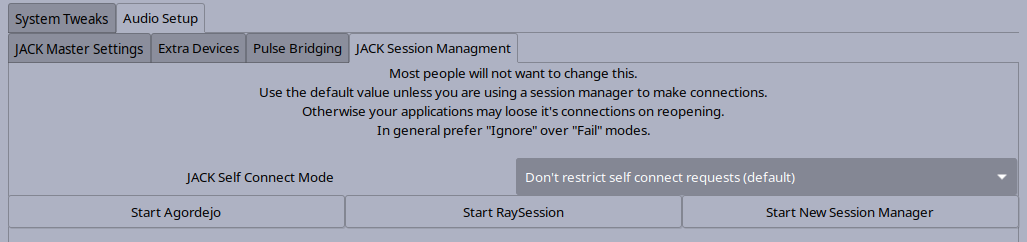 Session manager screen